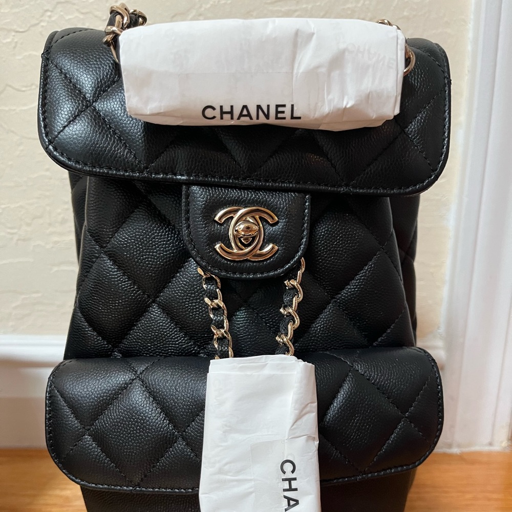 Brand NEW CHANEL Caviar Quilted Pockets Backpack Black. Authentic